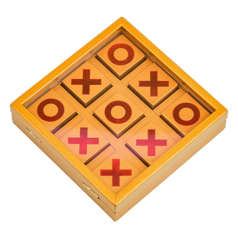 Wooden tic tac toe game tabletop board