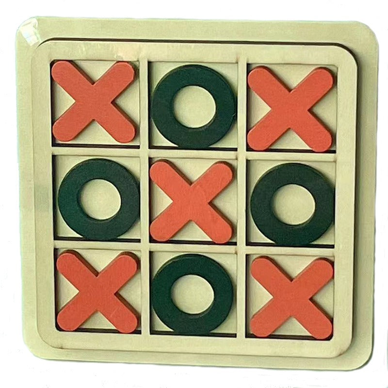 Wooden tic tac toe game tabletop board