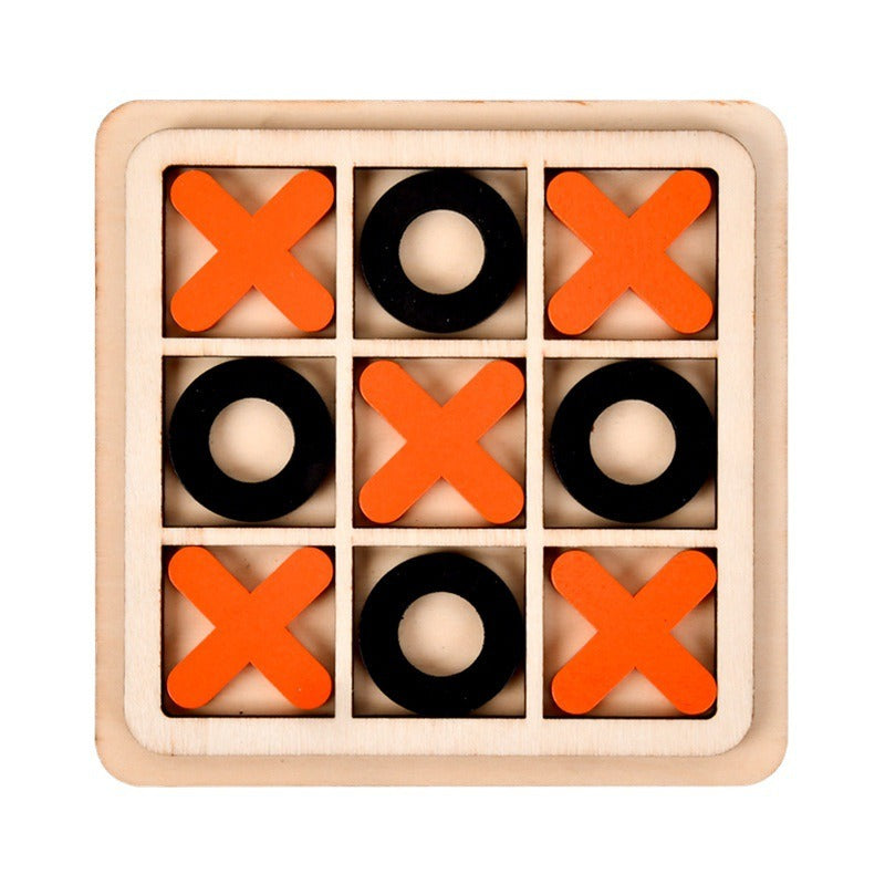 Wooden tic tac toe game tabletop board