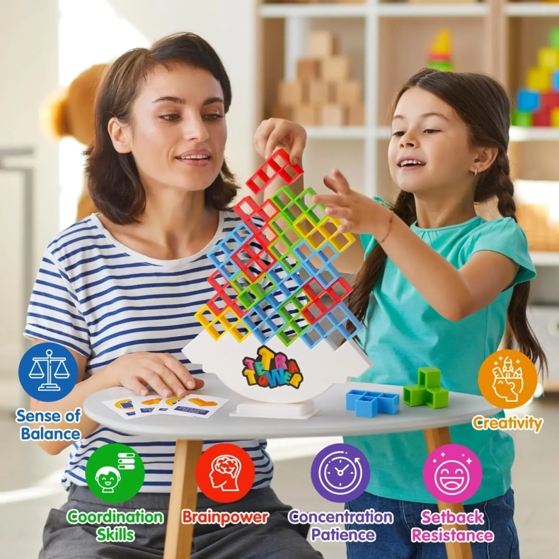 Tetra Tower game colorful stacking blocks