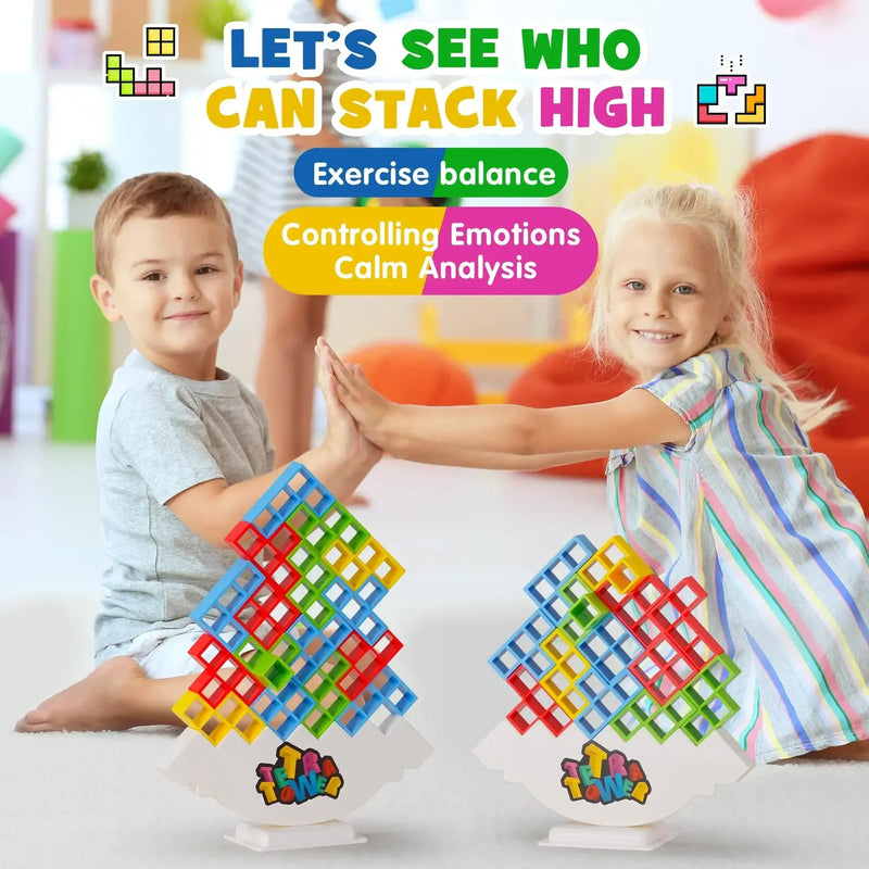 Tetra Tower game balance stacking board game