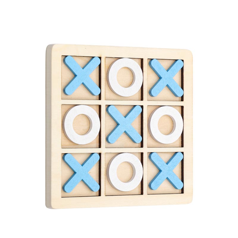Wooden tic tac toe game interactive toy