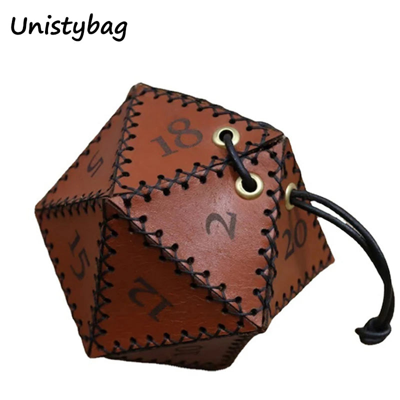 Leather dice bag polygonal dice storage box