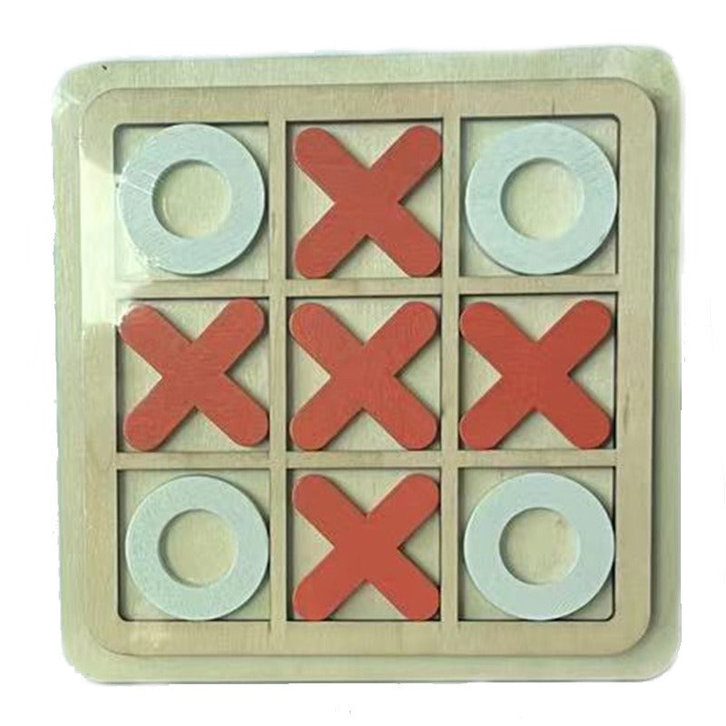 Wooden tic tac toe game tabletop board