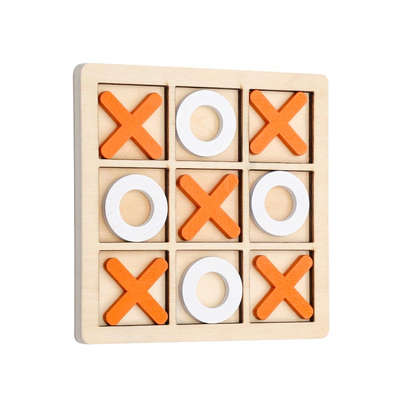 Wooden tic tac toe game interactive toy