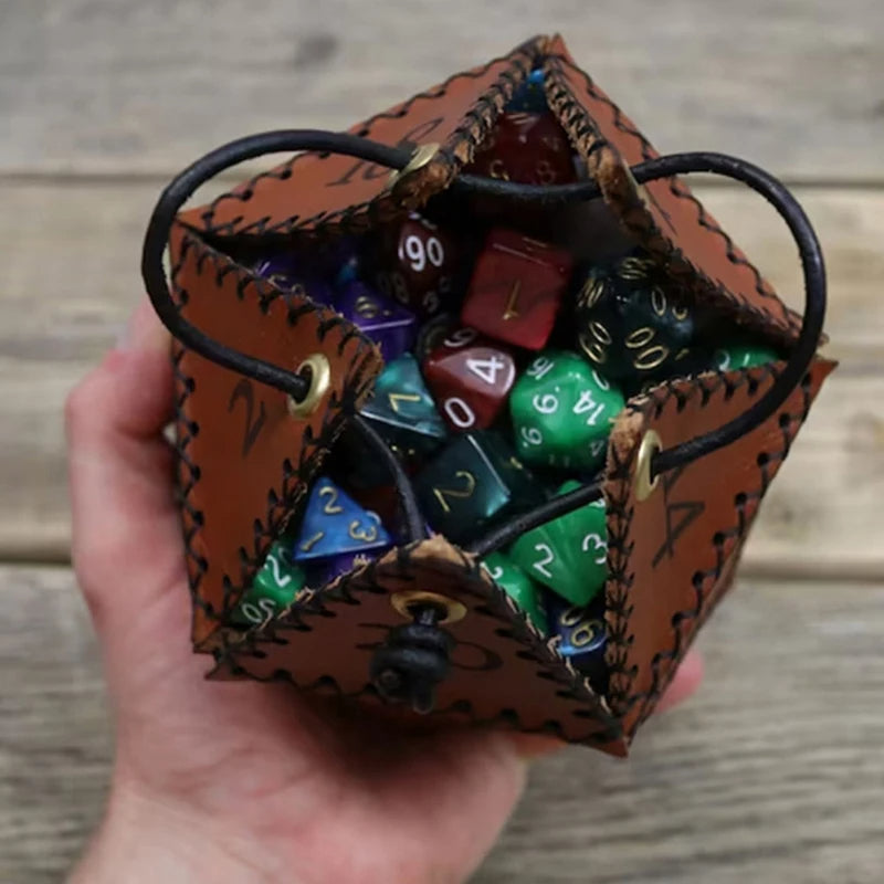 Leather dice bag polygonal dice storage box